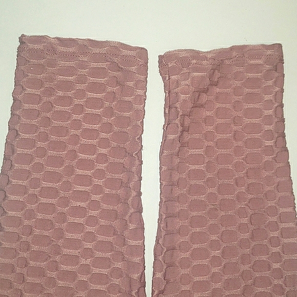 Cacia High Rise Scrunch Butt Honeycomb Bubble Texture Mauve Slimming Leggings L - Picture 10 of 16
